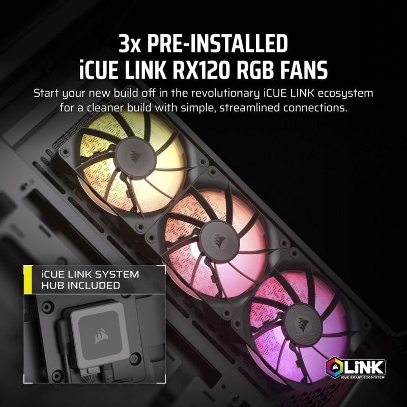 Corsair iCUE LINK 3500X RGB Mid-Tower Glass PC Case (Black / White)