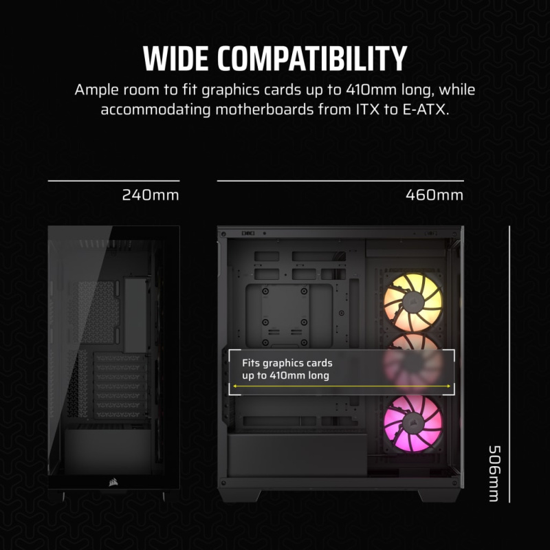 Corsair iCUE LINK 3500X RGB Mid-Tower Glass PC Case (Black / White)