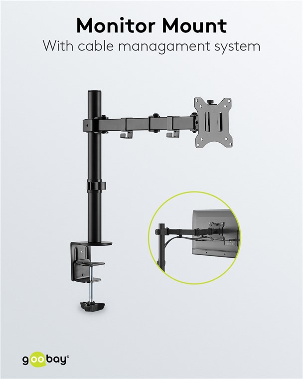 Goobay Monitor Mount Single Pole 座檯單顯示屏活動支架 17-32吋 58528