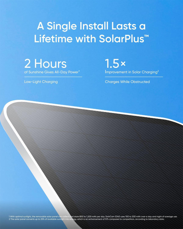 EUFY Security SOLOCAM S340 無線戶外攝影機雙鏡頭與太陽能板