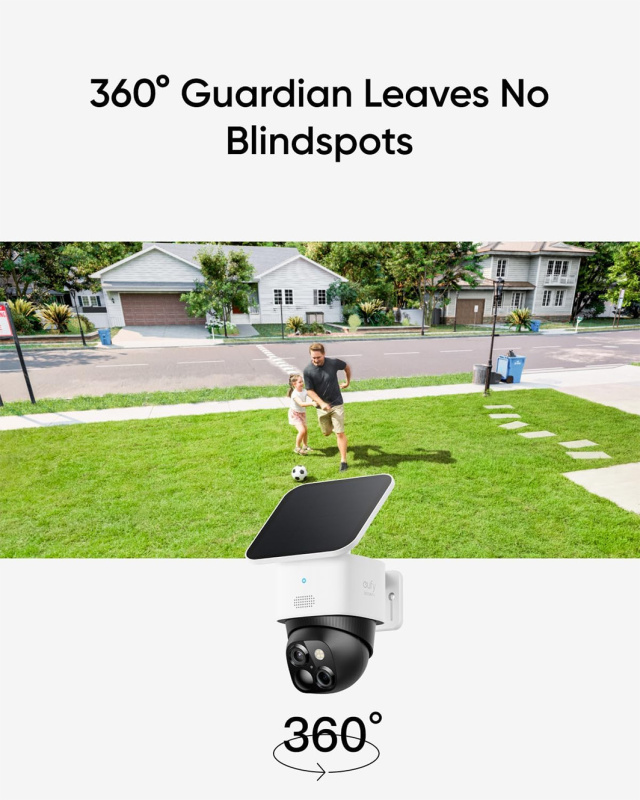 EUFY Security SOLOCAM S340 無線戶外攝影機雙鏡頭與太陽能板