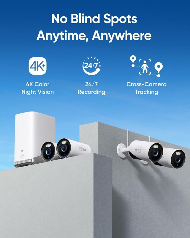 EUFY Security eufyCam E330（專業）4K 戶外安全攝影系統（2 相機組）