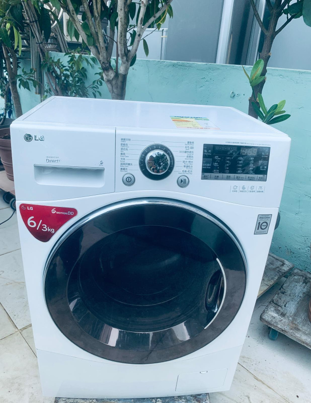 洗衣機 纖薄型 LG 樂金 二合一 洗衣乾衣機 (6kg, 1200轉/分鐘) WF-C1206PW #二手電器 包送貨安裝