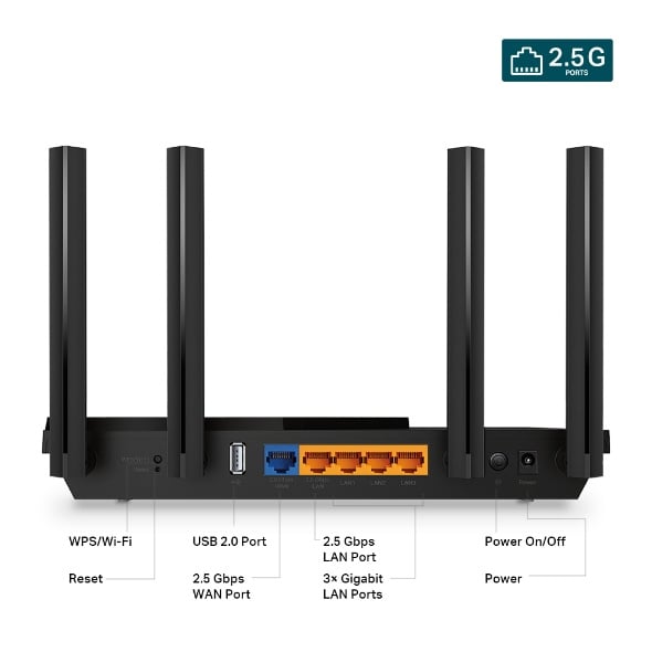 TP-Link Archer AX55 Pro AX3000 Mutli-gigabit WiFi 6路由器連2.5G連接端口