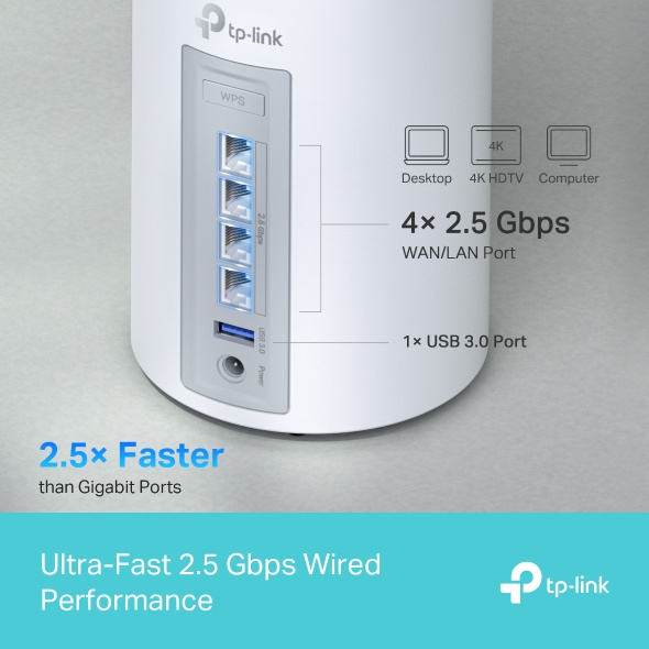 TP-Link Deco BE65 BE11000 三頻完整家庭 Mesh Wi-Fi 7 系統 ( 1 / 2 / 3 -pack )