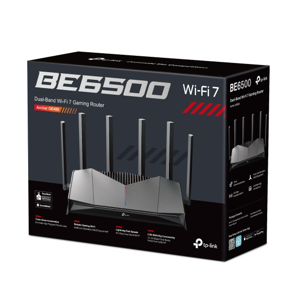 TP-Link Archer GE400 BE6500 雙頻 Wi-Fi 7 電競路由器 (支援2.5G光纖寬頻) TP-Link Archer GE400 BE6500 雙頻 Wi-Fi 7 電競路由器 (支援2.5G光纖寬頻)