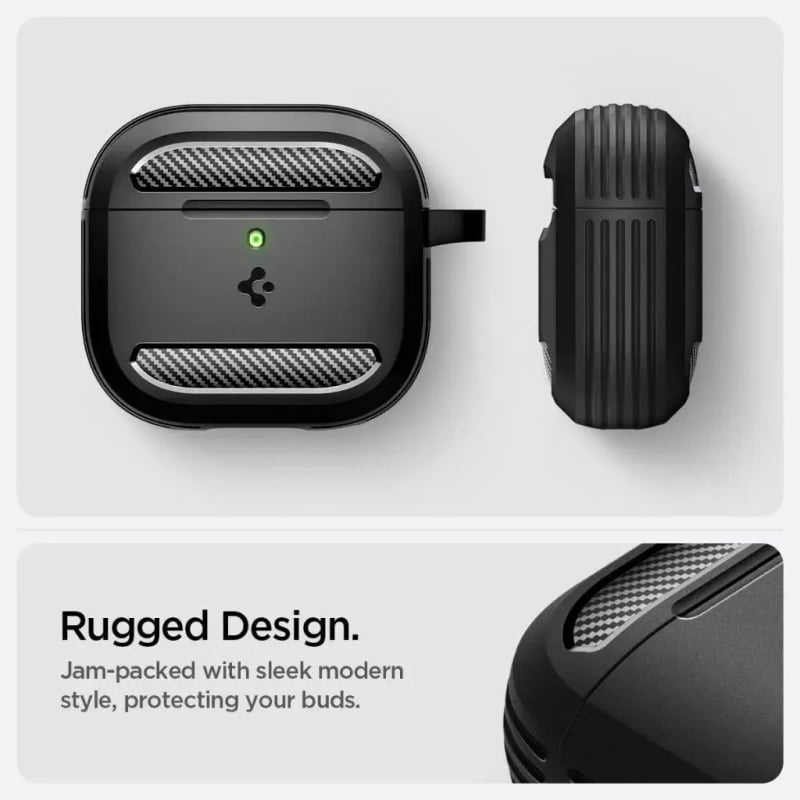 Spigen AirPods 4th Gen (2024) Case Rugged Armor 機殼 Spigen AirPods 4th Gen (2024) Case Rugged Armor 機殼