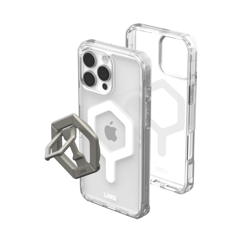 UAG iPhone 16 Pro Max - Plyo MagSafe 冰白手機殼 + 鈦環支架