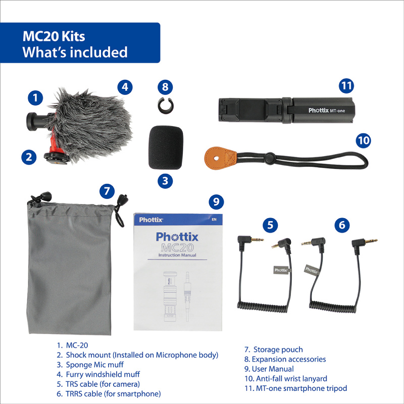 Phottix MC-20 Cardioid Microphone Kits
