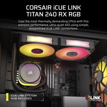 CORSAIR iCUE LINK TITAN 240 RX RGB AIO Liquid CPU Cooler ( BLACK / WHITE )
