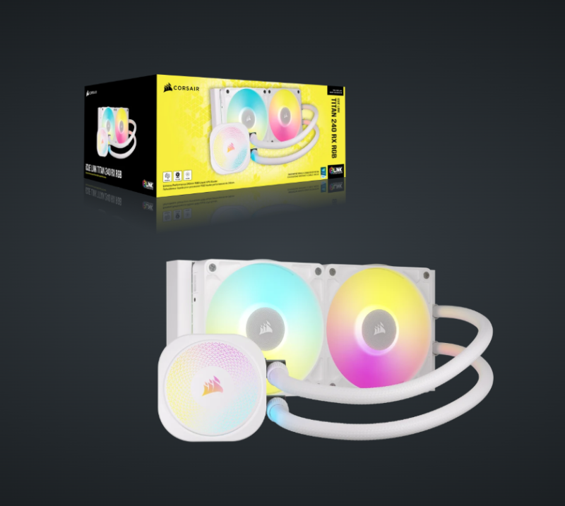 CORSAIR iCUE LINK TITAN 240 RX RGB AIO Liquid CPU Cooler ( BLACK / WHITE )