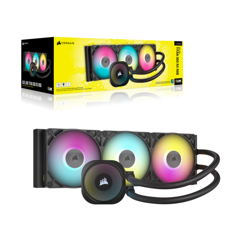 CORSAIR iCUE LINK TITAN 360 RX RGB AIO Liquid CPU Cooler ( BLACK / WHITE )