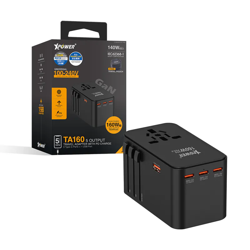 XPower TA160 160W 5輸出 PD 3.1/PPS Gan旅行充電器