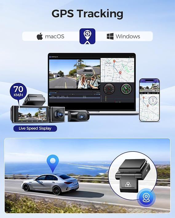 AZDOME M550 MAX 3鏡頭 4K+1K+2.5K 超高清行車記錄儀 GPS