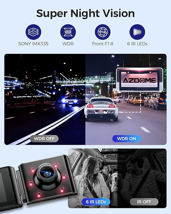 AZDOME M550 MAX 3鏡頭 4K+1K+2.5K 超高清行車記錄儀 GPS