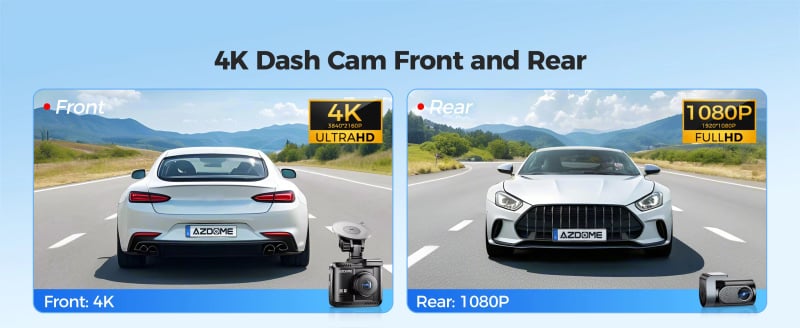 AZDOME G63H PRO 2鏡頭 4K+1K 超高清行車記錄儀 GPS WIFI