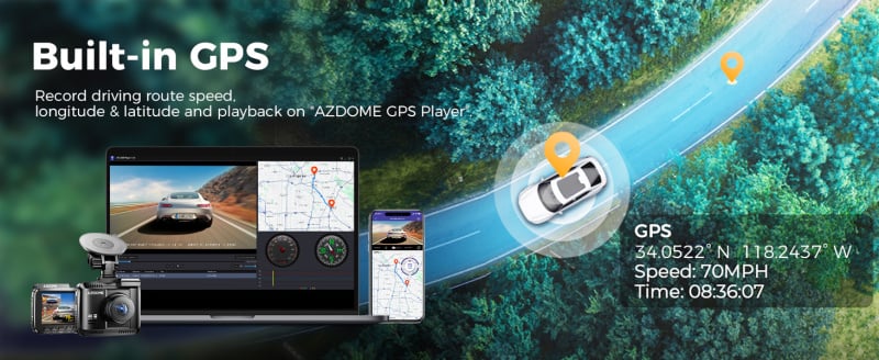 AZDOME G63H PRO 2鏡頭 4K+1K 超高清行車記錄儀 GPS WIFI