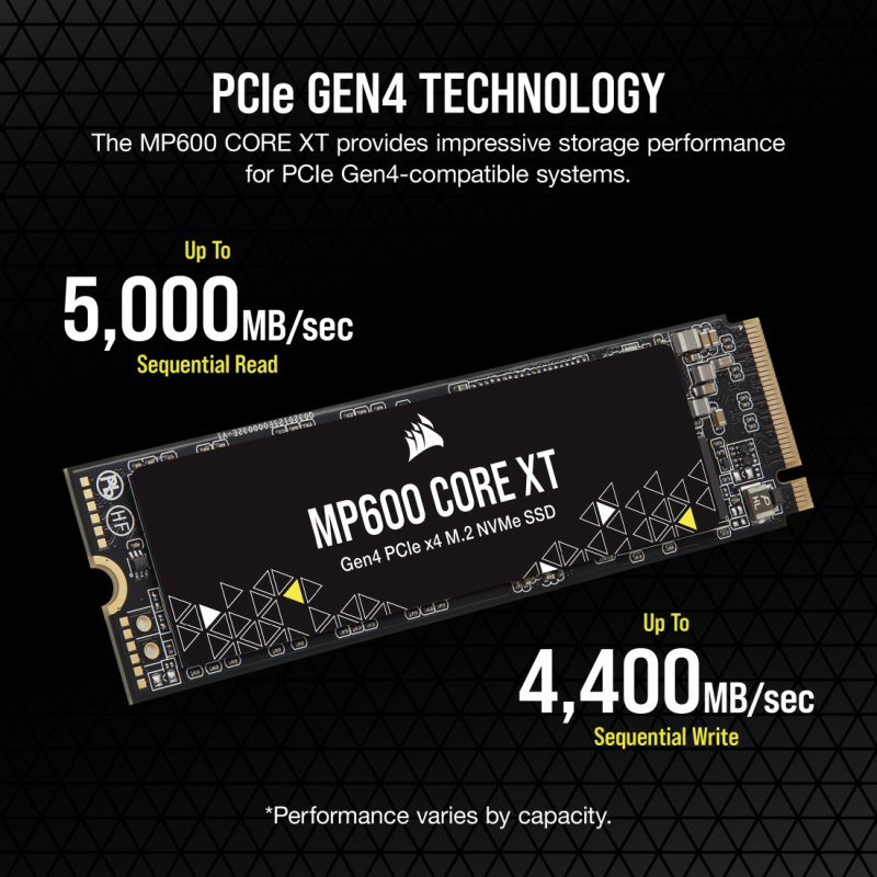 CORSAIR MP600 CORE XT PCIe 4.0 (Gen4) x4 NVMe M.2 SSD ( 1TB / 2TB / 4TB )
