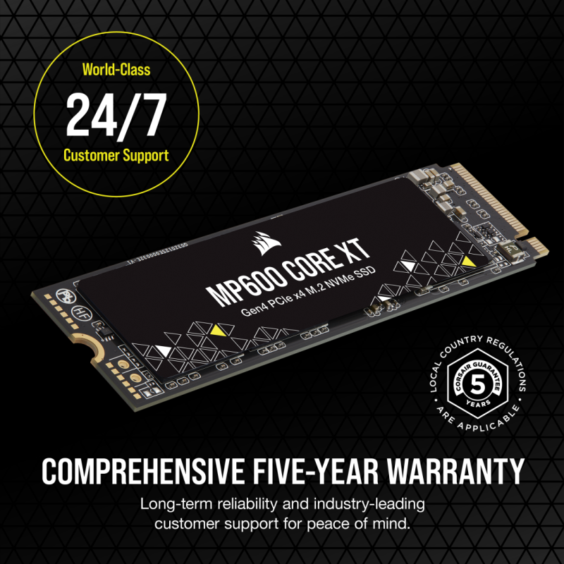 CORSAIR MP600 CORE XT PCIe 4.0 (Gen4) x4 NVMe M.2 SSD ( 1TB / 2TB / 4TB )