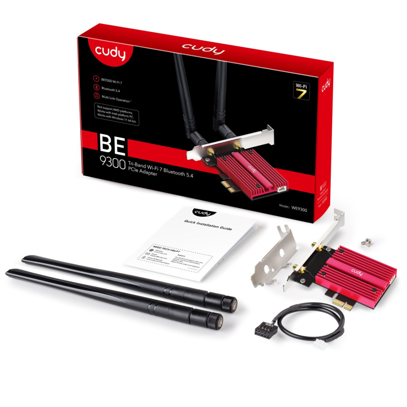 Cudy BE9300 Wi-Fi 7 Bluetooth 5.4 PCI-E Adapter Cudy BE9300 Wi-Fi 7 Bluetooth 5.4 PCI-E Adapter