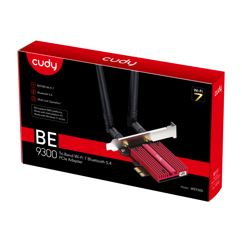 Cudy BE9300 Wi-Fi 7 Bluetooth 5.4 PCI-E Adapter Cudy BE9300 Wi-Fi 7 Bluetooth 5.4 PCI-E Adapter