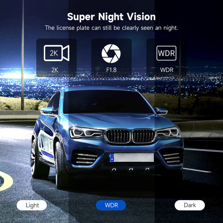 AZDOME AR12 2鏡頭 2K+1K 超高清倒後鏡型行車記錄儀 GPS WIFI