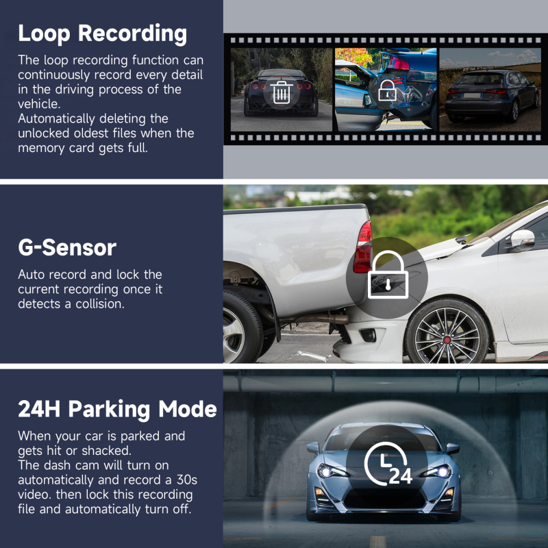 AZDOME AR12 2鏡頭 2K+1K 超高清倒後鏡型行車記錄儀 GPS WIFI