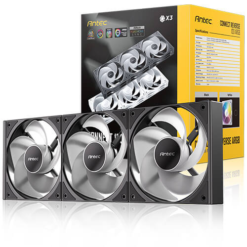 ANTEC Connect 120 ARGB 120 ARGB PWM FAN (反向) ( BLACK / WHITE )