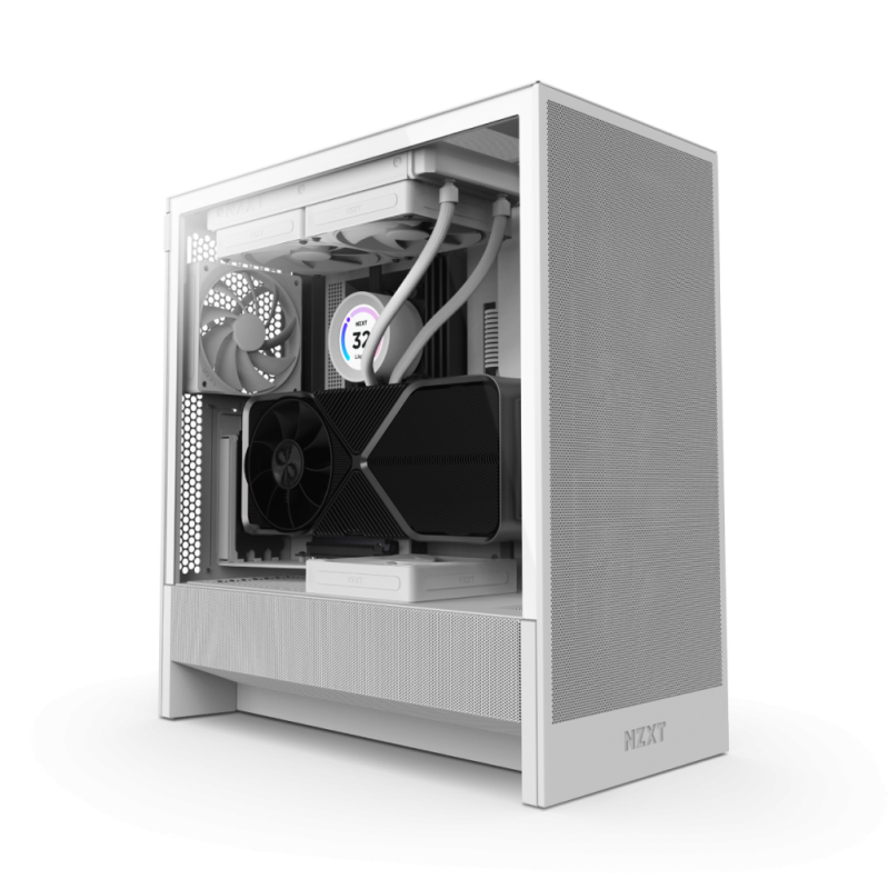 NZXT H5 Flow (2024) Compact Mid-tower Airflow Case ( Black / White )