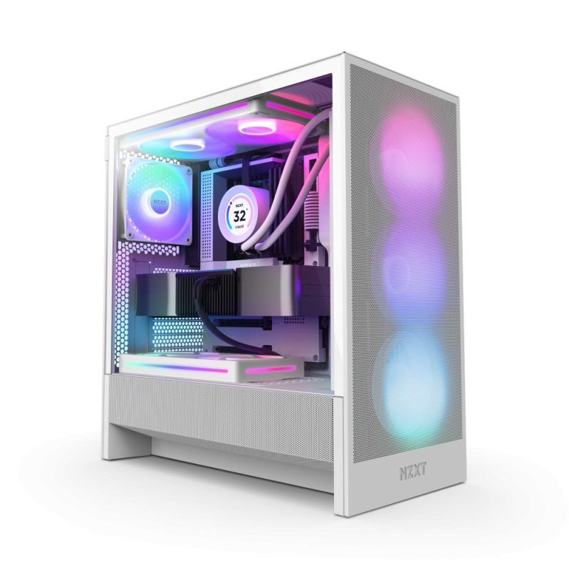 NZXT H5 Flow RGB (2024) Compact Mid-tower Airflow Case ( Black / White )
