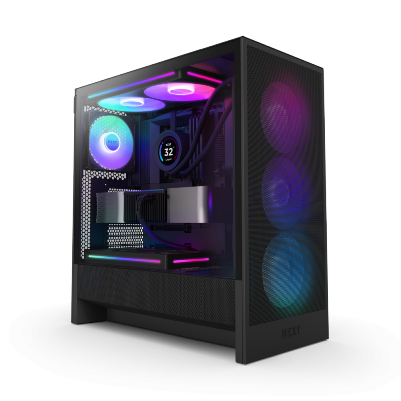 NZXT H5 Flow RGB (2024) Compact Mid-tower Airflow Case ( Black / White )