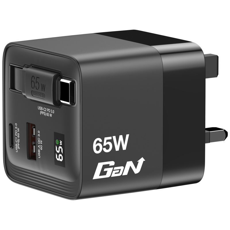 Verbatim 65W GaN 充電器連伸縮USB-C充電線 32056