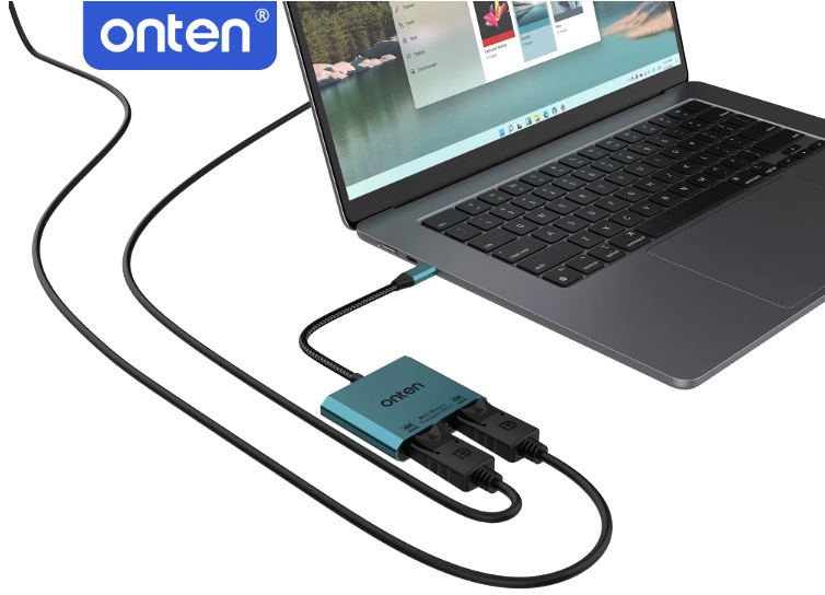 Onten TYPE-C (USB-C) to Dual Displayport (DP) Adapter OTN-UC915