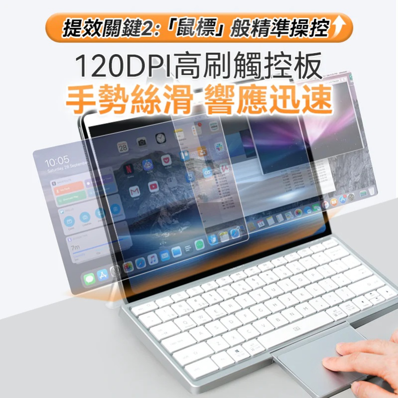 Usatisfy 4合1多系統連控辦公可分離護頸支架便攜無線觸控鍵盤套裝 KF8700 Usatisfy 4合1多系統連控辦公可分離護頸支架便攜無線觸控鍵盤套裝 KF8700