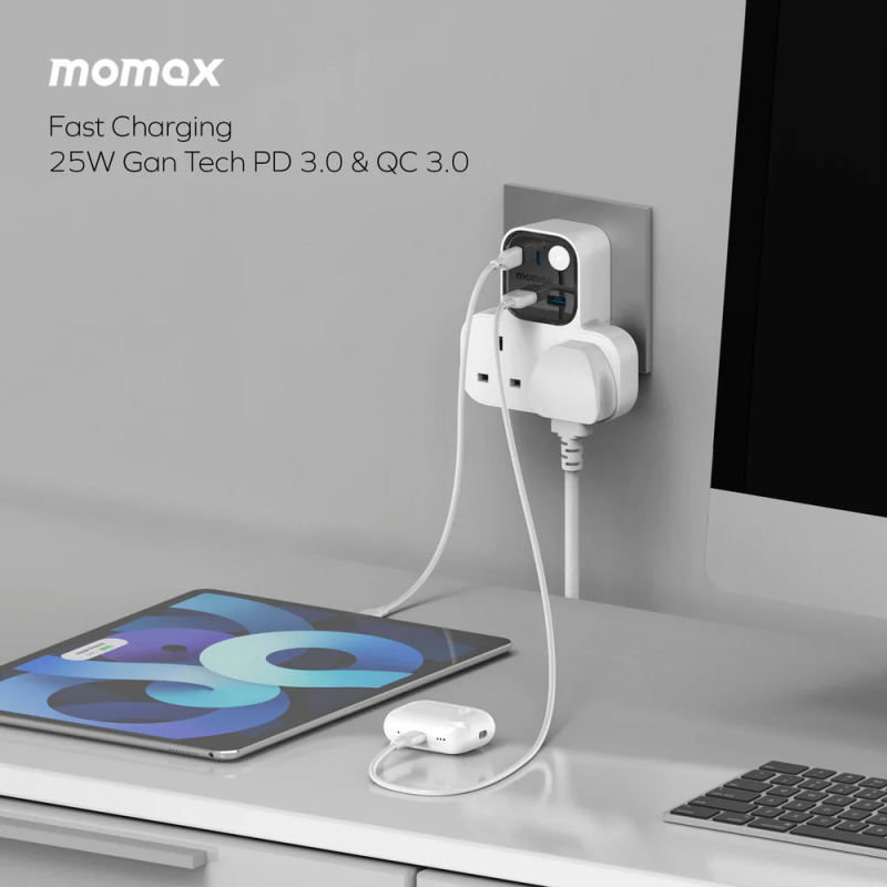 MOMAX 1-Charge Work Flow USB + 2口T型插座 US17