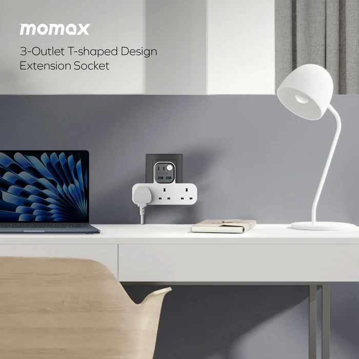 MOMAX 1-Charge Work Flow USB + 3口T型插座 US19