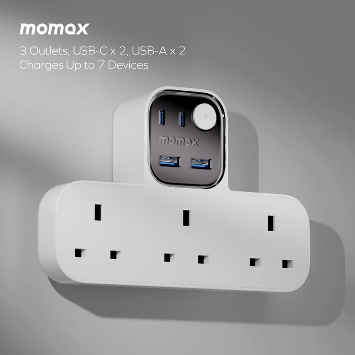 MOMAX 1-Charge Work Flow USB + 3口T型插座 US19