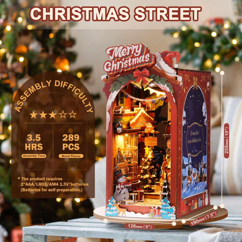 Rolife 聖誕街道 Christmas Street 裝飾書架 迷你小屋 微縮模型 TGC06