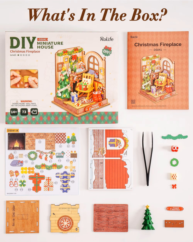 [節日熱賣] Rolife 聖誕壁爐小屋 Christmas Fireplace 迷你小屋 微縮模型 DS041