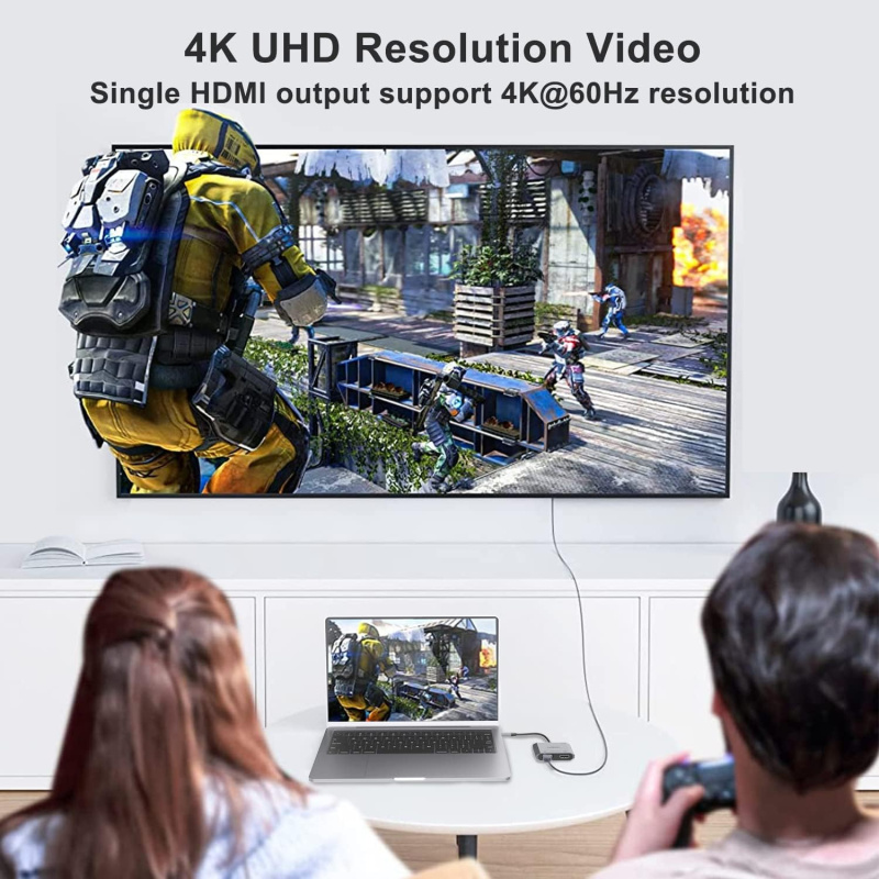 TYPE-C (USB-C) to HDMI 4k@60Hz and VGA + PD Adapter