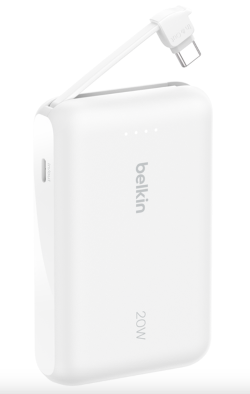 [3C CCC認証] Belkin BoostCharge Power Bank 10K with Integrated Cable - BPB021 [4色]