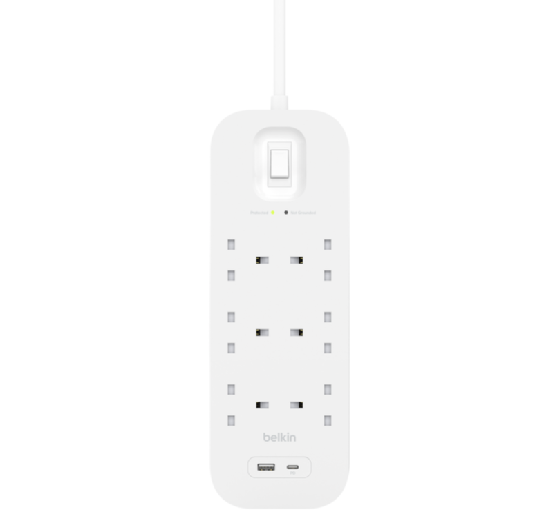Belkin Connect USB-C & USB-A 充電 6 位防雷保護拖板 ( 1 x USB-C 及 1 x USB-A ) SRB002af2M-MY