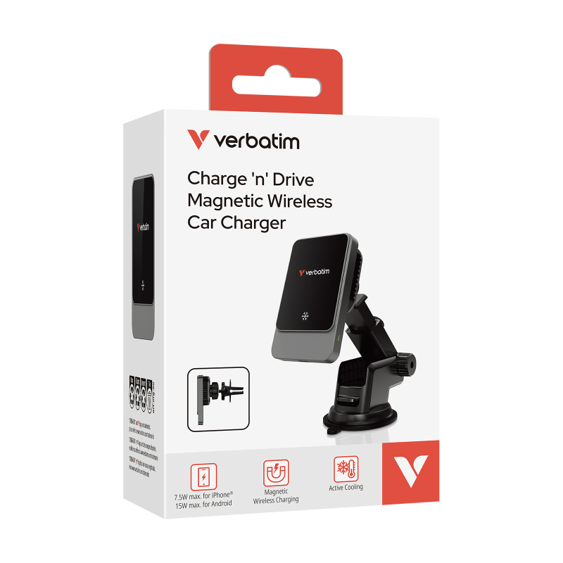Verbatim Charge 'n' Drive 磁吸無線車用充電器 (CND-03) - 31862
