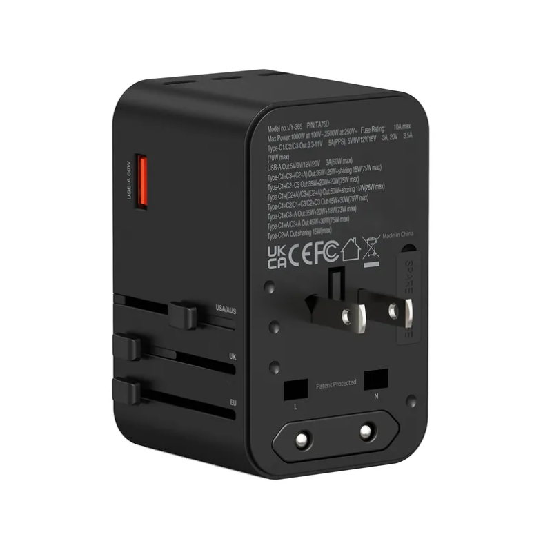 XPower TA75D 75W LED顯示5輸出 PD 3.0/PPS GAN旅行充電器 XPower TA75D 75W LED顯示5輸出 PD 3.0/PPS GAN旅行充電器