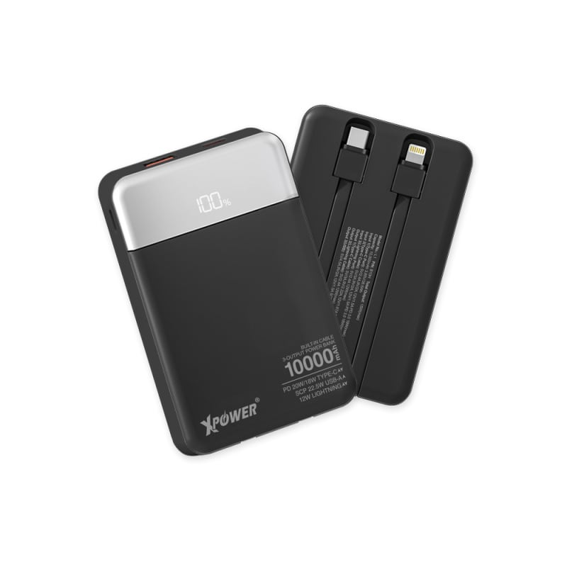 XPower 3輸出雙內置線Type-C PD/Lightning 10000mAh PD+SCP充電器 B10H XPower 3輸出雙內置線Type-C PD/Lightning 10000mAh PD+SCP充電器 B10H