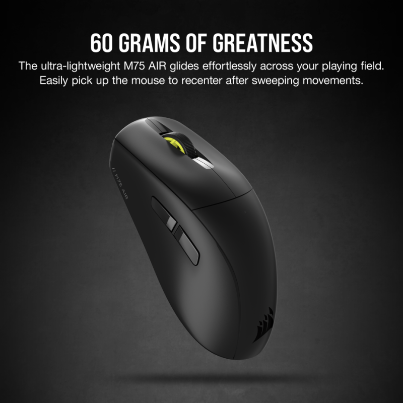 Corsair M75 AIR WIRELESS Ultra-Lightweight Gaming Mouse ( Black / White )