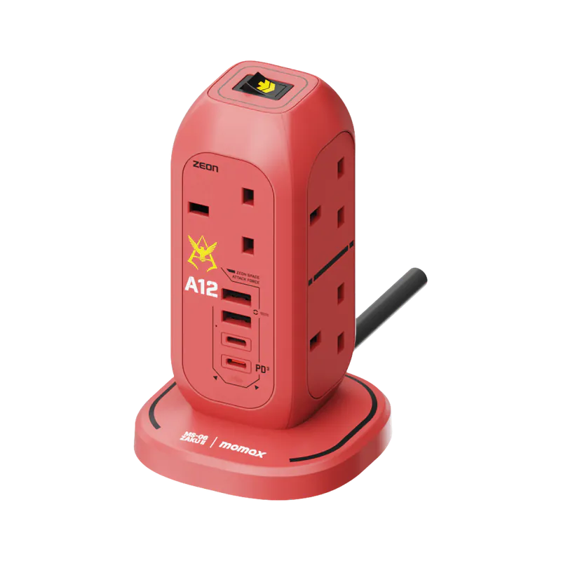 機動戰士高達 x Momax 系列ONEPLUG PD20W 2A2C 7位USB拖板（US18UKGD）