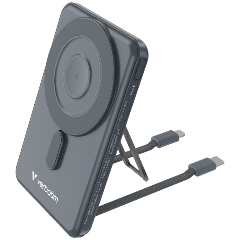 Verbatim Charge 'n' Go Power Bank Magnetic Wireless Charging 5000mAh 5-in-1 Stand 磁吸無線流動充電池 32219 / 32220 / 32232