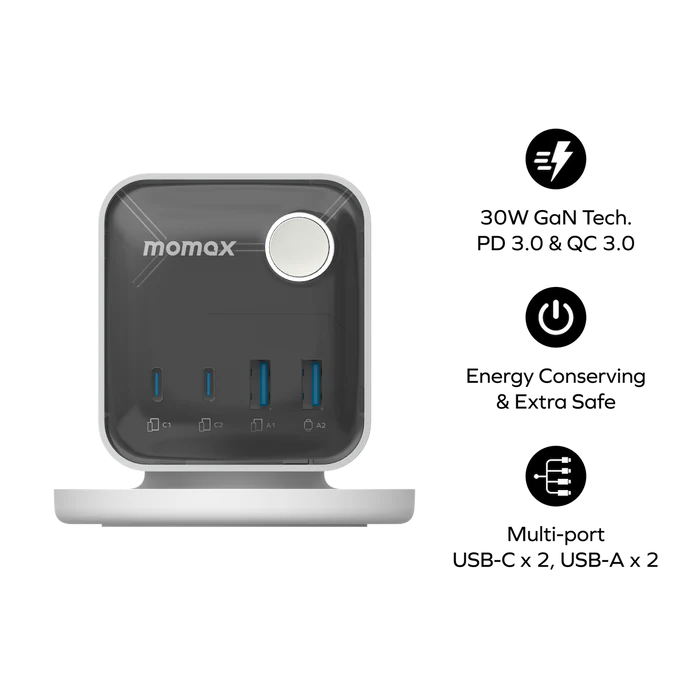 Momax 1-Charge Work-Flow 3 插座電源盒 附 USB（US20UKW）