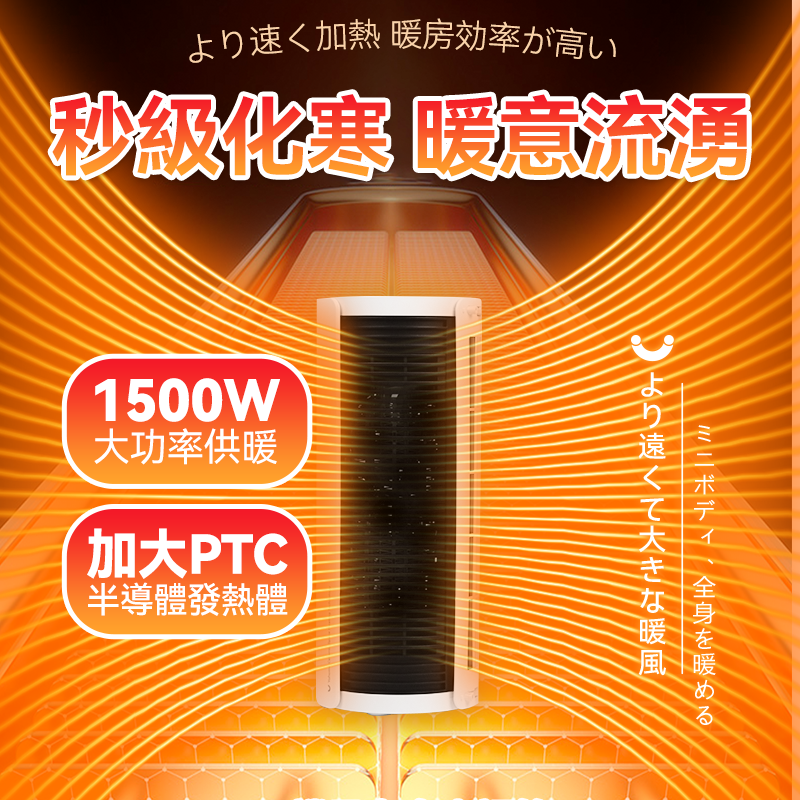 Yohome 立臥式廣角4D搖頭萬用全身速熱暖風機 (新風版) YH-008s